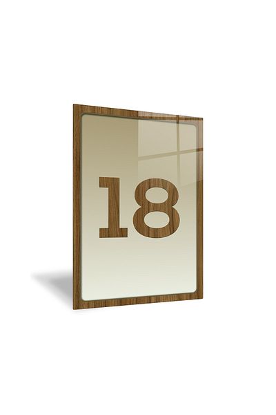 Decorita رقم الباب الزجاجي - رقم 18 |   لوح توجيه الزجاج |   14.8 سم × 21 سم