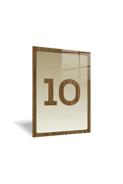 Decorita رقم الباب الزجاجي رقم 10 لافتة توجيه زجاجية 14,8 سم × 21 سم