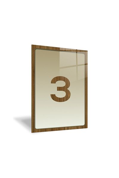 Decorita رقم الباب الزجاجي - رقم 3 |   لوح توجيه الزجاج |   14.8 سم × 21 سم