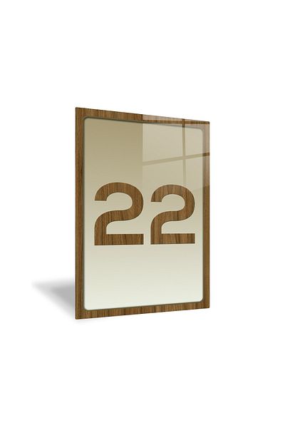 Decorita رقم الباب الزجاجي - رقم 22 |   لوح توجيه الزجاج |   14.8 سم × 21 سم