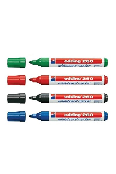 Edding 260 مجموعة أقلام كتابة بيضاء مكونة من 4 قطع لجميع الألوان