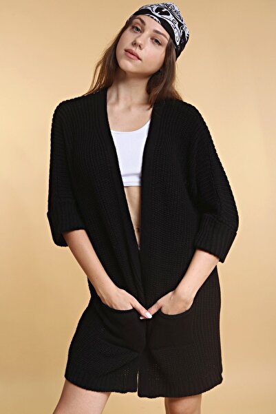 Devinka Oversize Γυναικεία Πλεκτή Ζακέτα με μακριά μακριά τσέπη