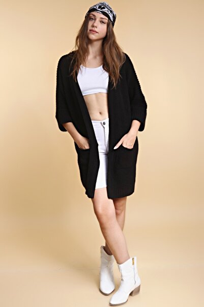 Devinka Oversize Γυναικεία Πλεκτή Ζακέτα με μακριά μακριά τσέπη