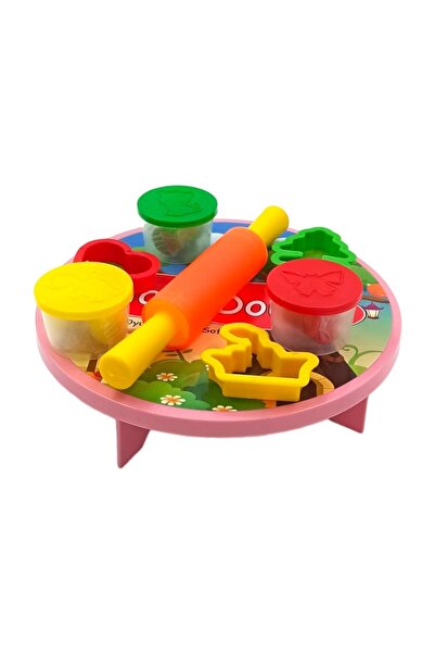 PopŞeker Play Dough Oyun Hamuru Seti Sofralı Merdaneli 3 Renk Hamurlu Kalıplı...