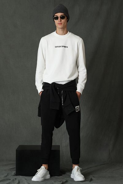 Lufian Printed Cotton Crew Neck Regular Fit Star Sweat Ανδρικός ιδρώτας 112030098