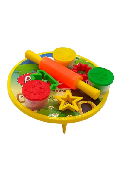 PopŞeker مجموعة صلصال بلاي دوج مع بكرة طاولة ومجموعة صلصال صلصال مكونة من 3 ألوان