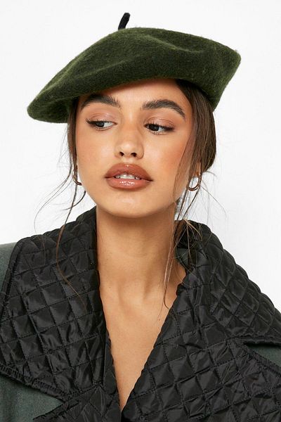 Goldmine Australian Wool Felt Beret Khaki French Painter