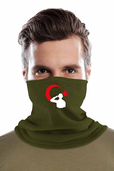 herotasarım Χακί Χρώμα Τουρκικό Στρατιωτικό - Σετ 2 γάντια και γιακάς λαιμού Polar Bll1523