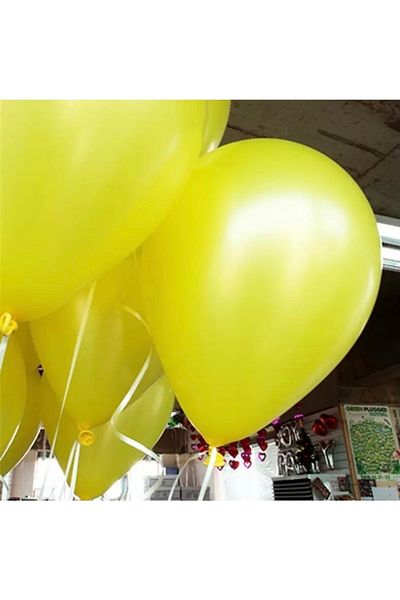 Deniz Party Store Metallic 12 inch Yellow Balloon 10 Pieces