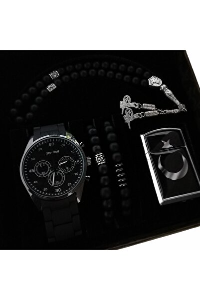 serbestmoda Erkeğe Hediye Seti Kol Saati Tesbih Bileklik Çakmak Sevgili Hediy...
