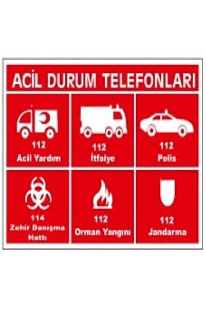 Emek İkaz Levhaları لافتة تحذير/تحذير للهواتف الطوارئ
