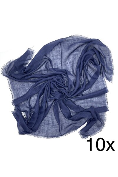 nazipek Flamlı Pamuklu Hediyelik Dağıtmalık 10'lu Paket Lacivert Yazma Eşarp ...