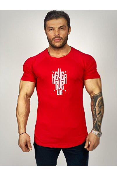 Black İstanbul Футболка для фітнесу з написом «Never Give Up»