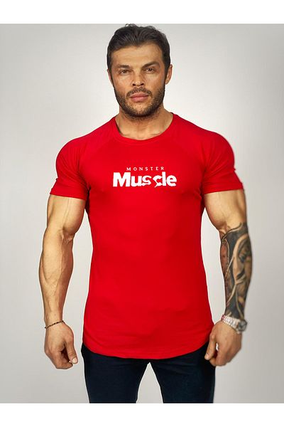 Black İstanbul Monster Muscle Printed Fitness T-shirt