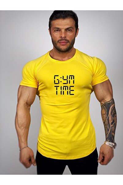 Black İstanbul Gym Time Baskılı Fitness T-shirt