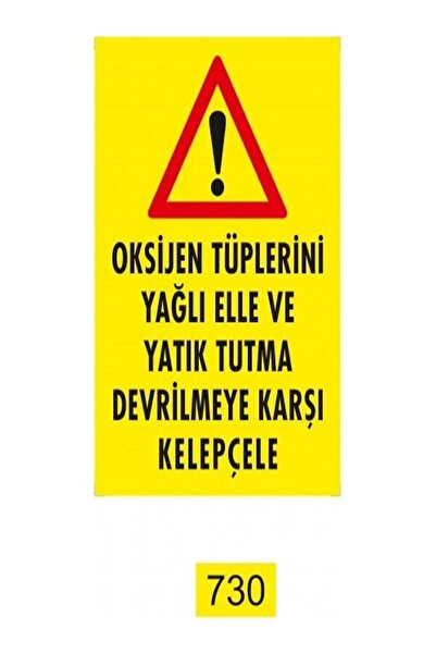 Emek İkaz Levhaları Clamp Oxygen Cylinders with Oily Hand and Horizontal Hold...