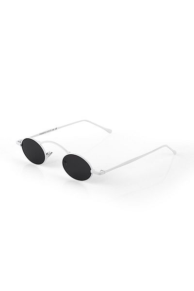 TomyHelf Women's Sunglasses Minimalist White Frame Black Glass