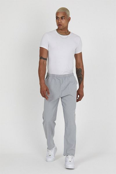 Dechers Thin Summer Elastic Waist Linen Look 100% Cotton Trousers