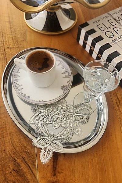 Çeyiz Dantelim 6-Piece Cocktail Napkin Tray Cover Coffee Presentation