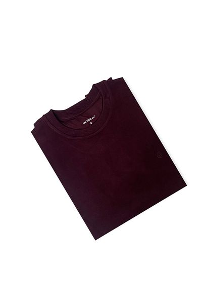 ercan triko Claret Red Thessaloniki Knitted Men's Sweater - Crew Neck, Classic 1802