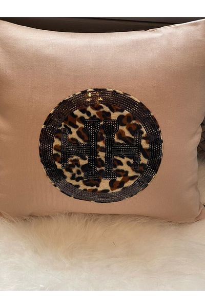 Gönülden Tasarım Μαξιλαροθήκη με παγιέτες Leopard Feather Sequined Throw 40x40