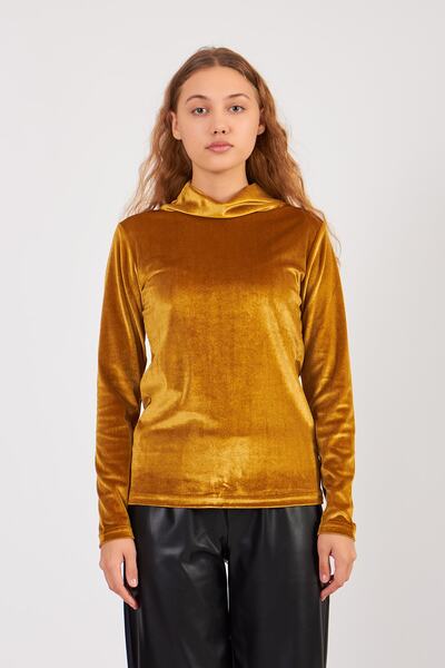Pousse Collection بلوزة مخملية نسائية