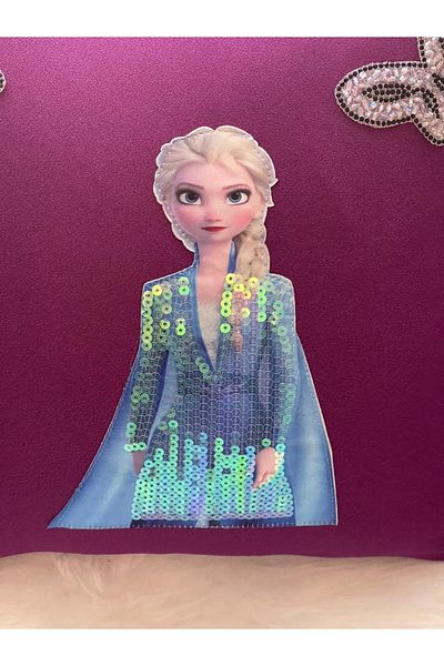 Gönülden Tasarım Față de pernă cu paiete Elsa și fluture 40x40