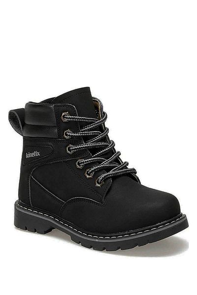Kinetix Boy's Zippered Stitched Non-Slip Sole Black Winter Boots