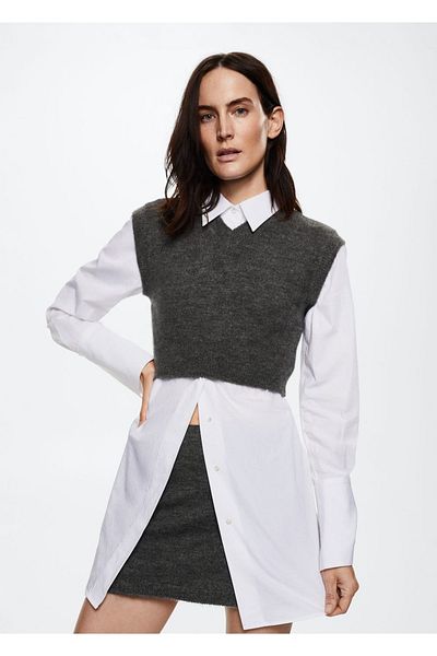 MANGO Woman Knitwear Mini Skirt