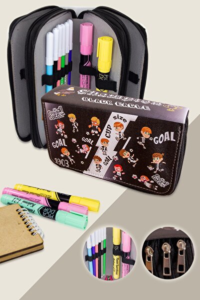 Size Μολυβοθήκη Tarfatar Kawaii Pattern Orginazer Τριών Διαμερισμάτων (θήκη γ...