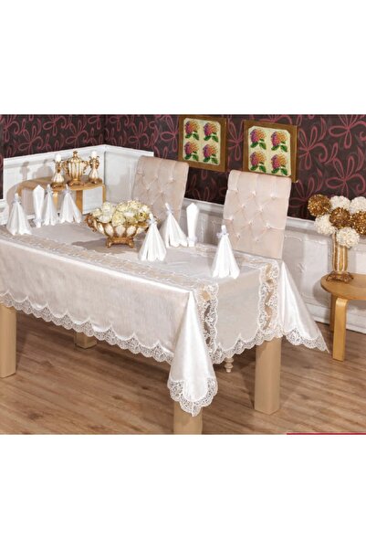 Finezza أدوات مائدة Elenora من الحرير العثماني جبر 8 Kşl. 170 × 240 سم 17 قطع...