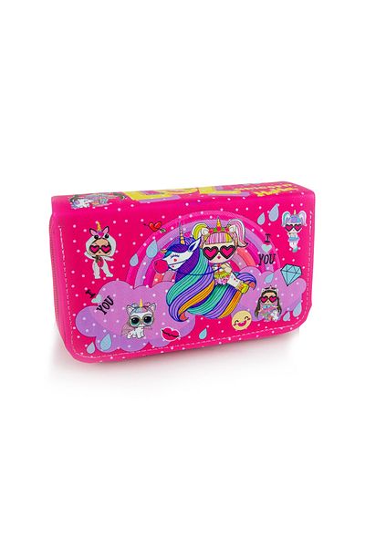 Size Μολυβοθήκη με θέμα Unicorn, Vegan Leather Three Compartments (Στυλό)