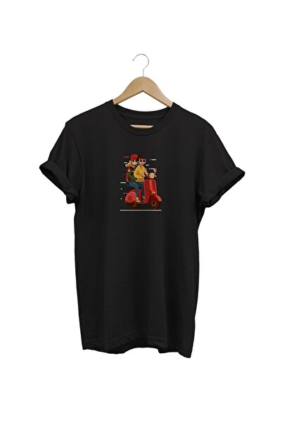 FECCY Tricou cu imprimeu Scooter, 100% bumbac, imprimat digital