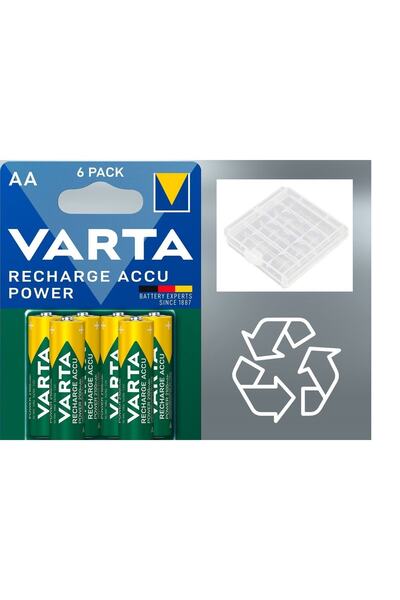 Varta 6 Adet 2100mah Şarjlı Aa Kalem Pil Pil Kutusu