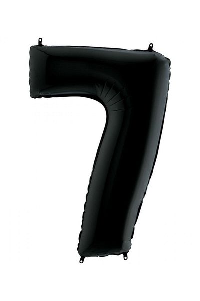 Big Party 7 Number Black Foil Balloon 102 Cm