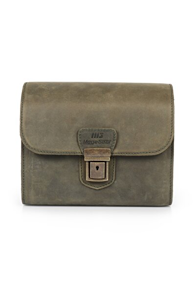 OttoAngelino Khaki Green Genuine Leather Camera Bag MG1722