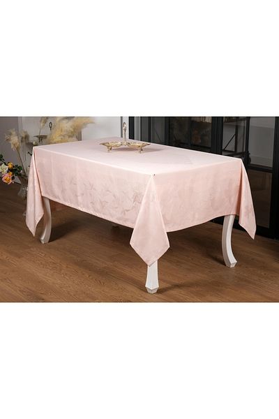 Finezza Çınar Lüx Jacquard Bamboo Fabric Powder Tablecloth 160x320 Cm - 1059
