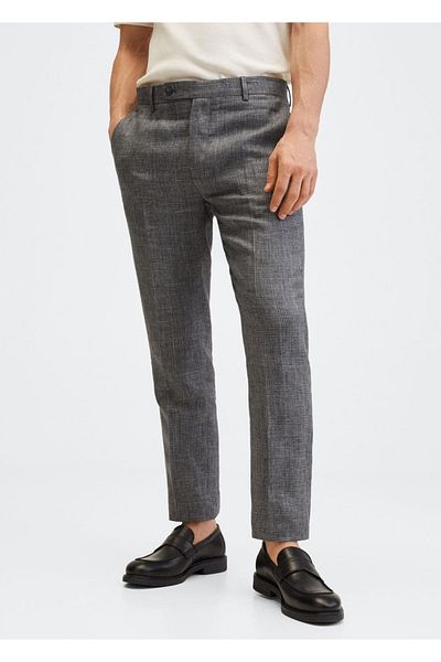 MANGO Man Παντελόνι από λινό Slim Fit