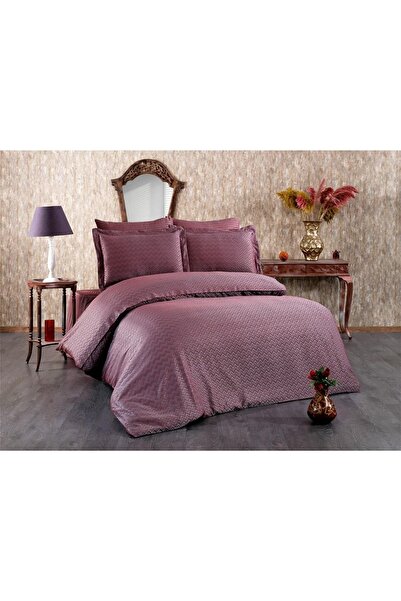 Finezza Одеса Бамбукова жакардова тъкан Бордо Двойна спалня комплект 6 части ...