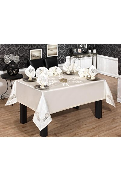 Finezza Anjelica Güpürlü Monoray Beyaz Sofra Takımı 8 Kşl. 170x230cm 17prç.- 336