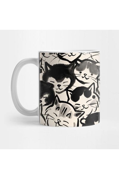 Pixxa Happy Cat Faces Mug Cup