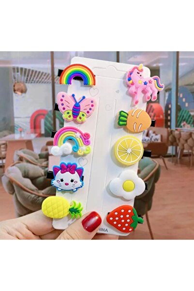 QUEEN AKSESUAR Unicorn Butterfly Rainbow Cat Fruit Baby Kids Buckle Set