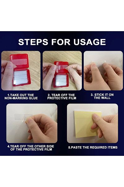 optana 60 Pieces Multipurpose Clear Waterproof Nano Double Sided Tape Reusable Wall Tape