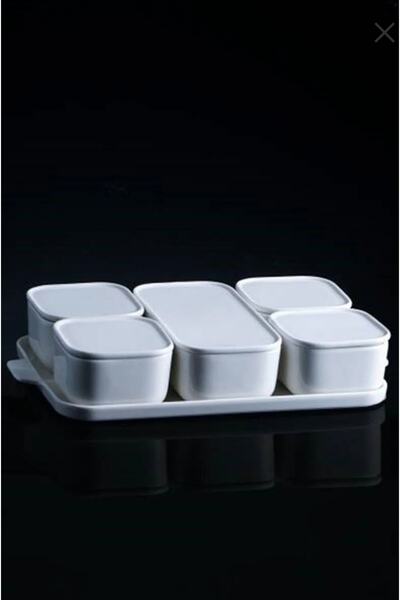 ACAR Porcelain White 6-Piece Breakfast Bowl with Lid