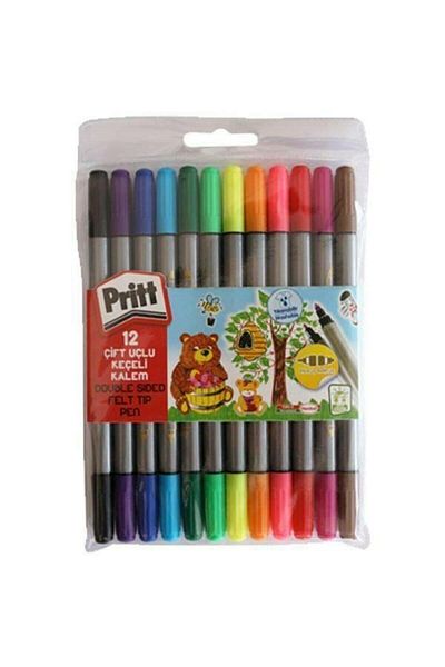 Pritt Double Ended 12 Color Felt Tip Crayons -1687977