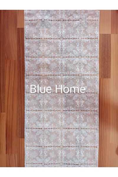 Blue Home Meiwa Lace PVC Shelf - Cabinet-pull-runner Cover/size: 40cm X 5 Mt - White with Pink Roses