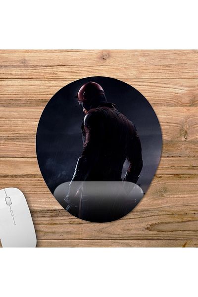 Pixxa موديل لوحة ماوس مع مسند للمعصم من Daredevil - 1 بيضاوي