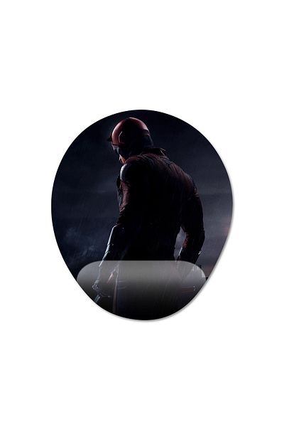 Pixxa موديل لوحة ماوس مع مسند للمعصم من Daredevil - 1 بيضاوي