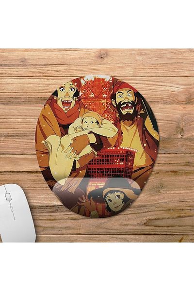 Pixxa موديل لوحة ماوس مع مسند للمعصم من Tokyo Godfathers - 2 بيضاوي
