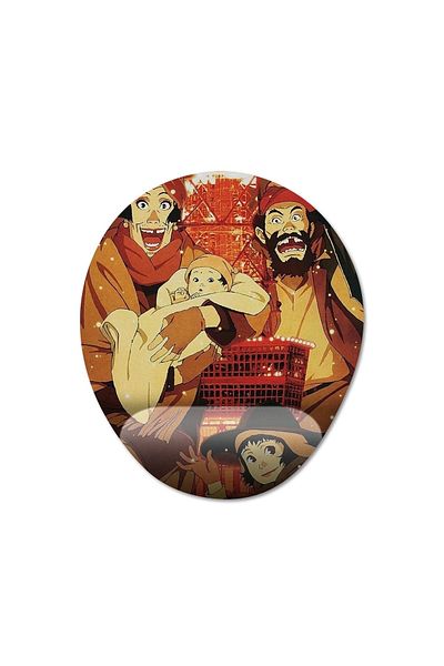 Pixxa موديل لوحة ماوس مع مسند للمعصم من Tokyo Godfathers - 2 بيضاوي